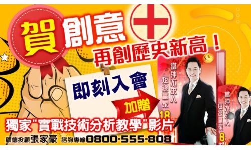 張家豪資深分析師-	賀創意 再創歷史新高! (已截止)